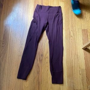 Burgundy lululemon leggings